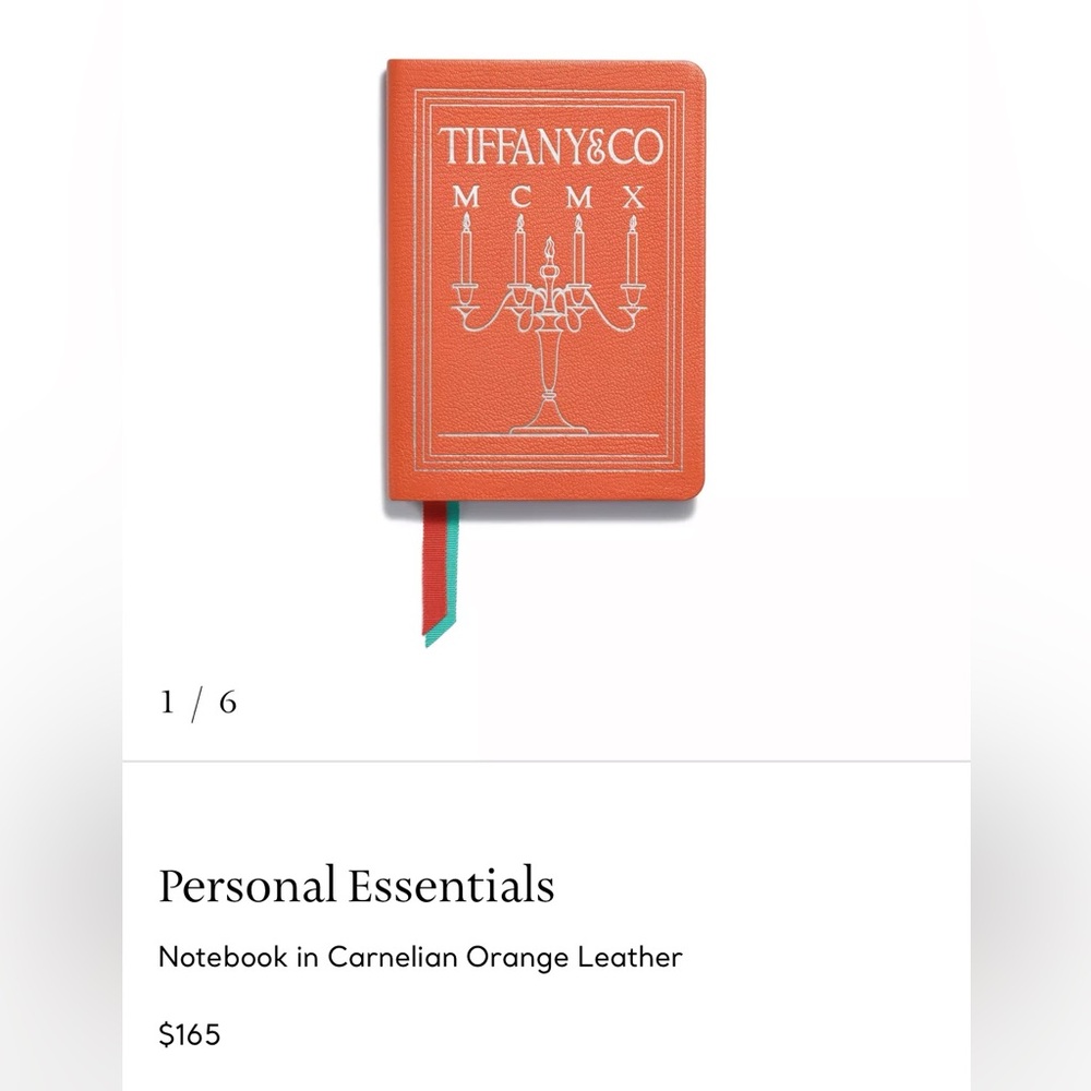 Tiffany & Co Carnelian Orange Leather Notebook